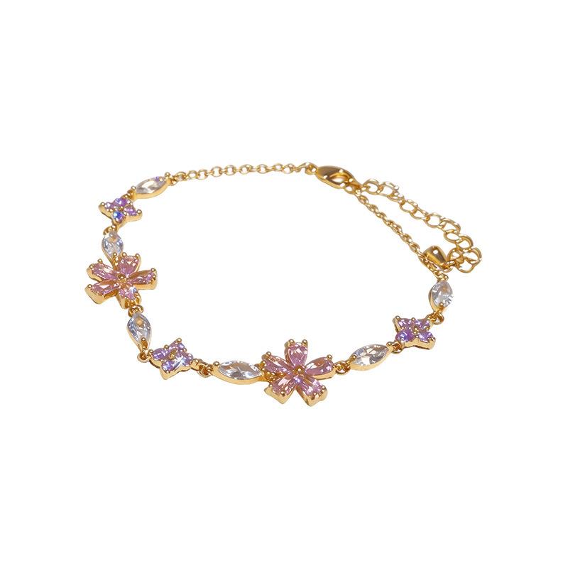 Golden Glow Floral Gemstone Bracelet - Elegant Daily & Party Hand Jewelry