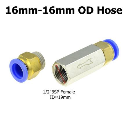 Zawór zwrotny pneumatyczny 6mm 8mm 10mm 1/4 Średnica zewnętrzna Węża Zawór jednokierunkowy Powietrze Gaz Jednokierunkowy Mosiężny Zawór Adapter do Rury Kompresora Powietrza
