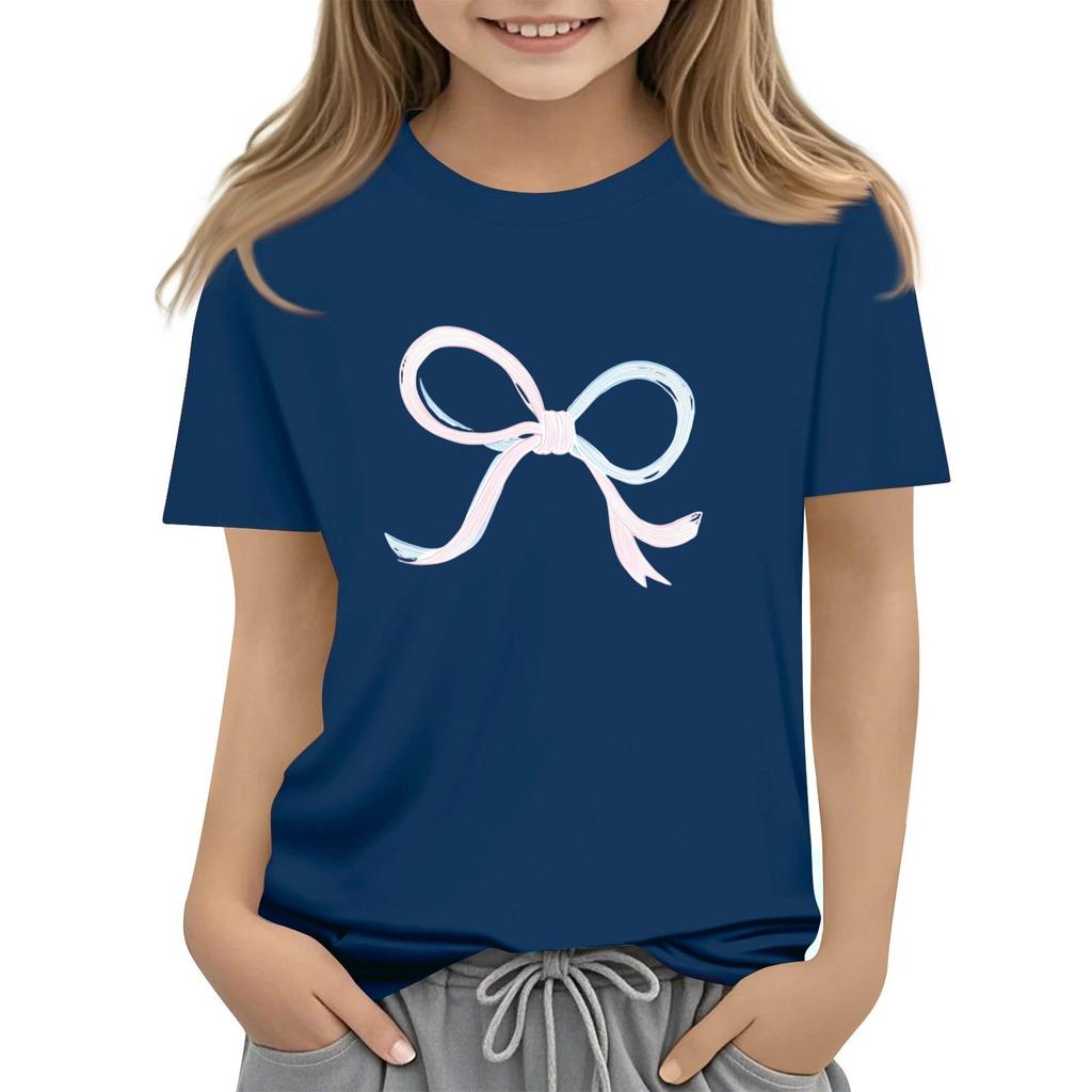 Children's Daily Casual Short-sleeved Printed Tops T-shirt