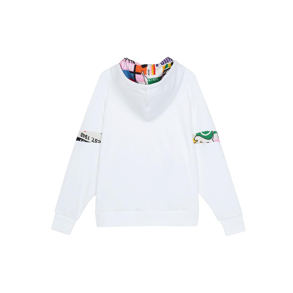 Puma Colorblock Strick-Hoodie Sweatshirt Damen Tops Weiß 531351-02