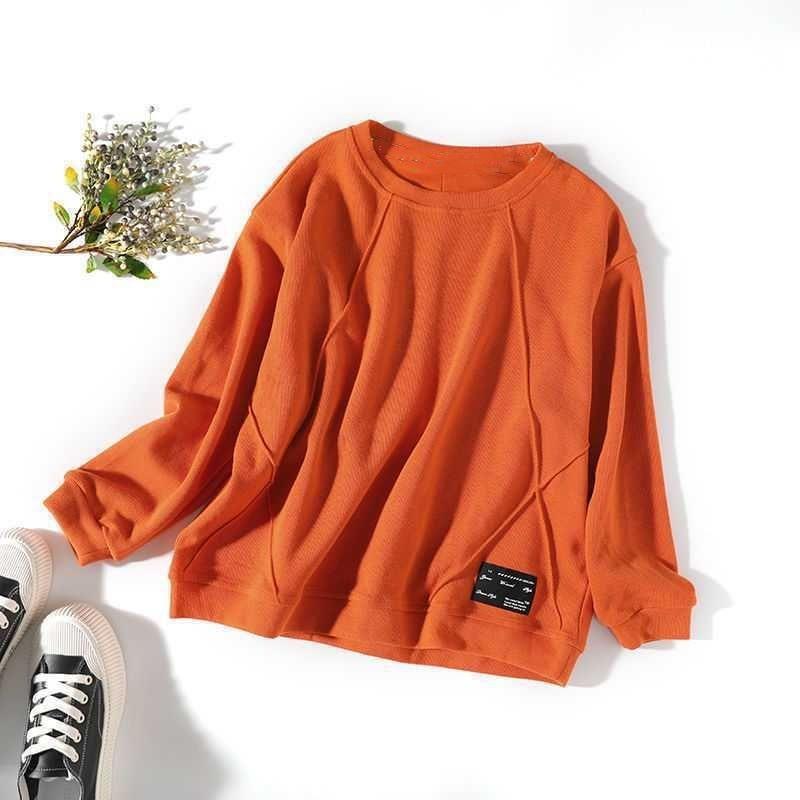 Sweatshirt for Women Cotton Oversize Slimming Loose Round Neck Casual Pullover Long Sleeve Spring Sweatshirt Top
