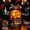DIY TH45 Christmas Music Box Kit - Hand-Assembled Wooden Hut Ornament, Creative Holiday Gift with Musical Mechanism