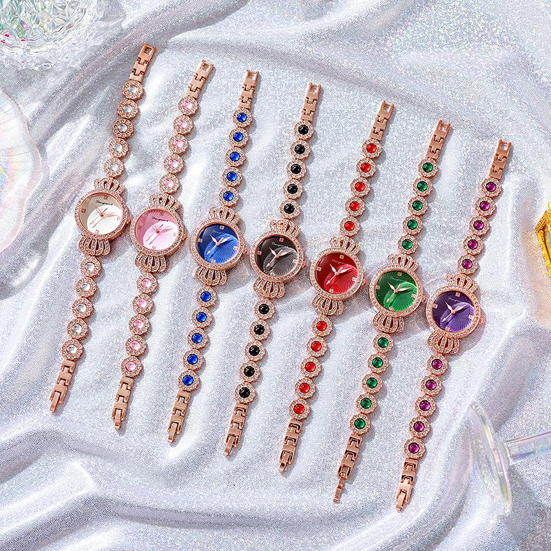 Chalcedony Bracelet Quartz Women's Fashion Watch with Crown Jewelry