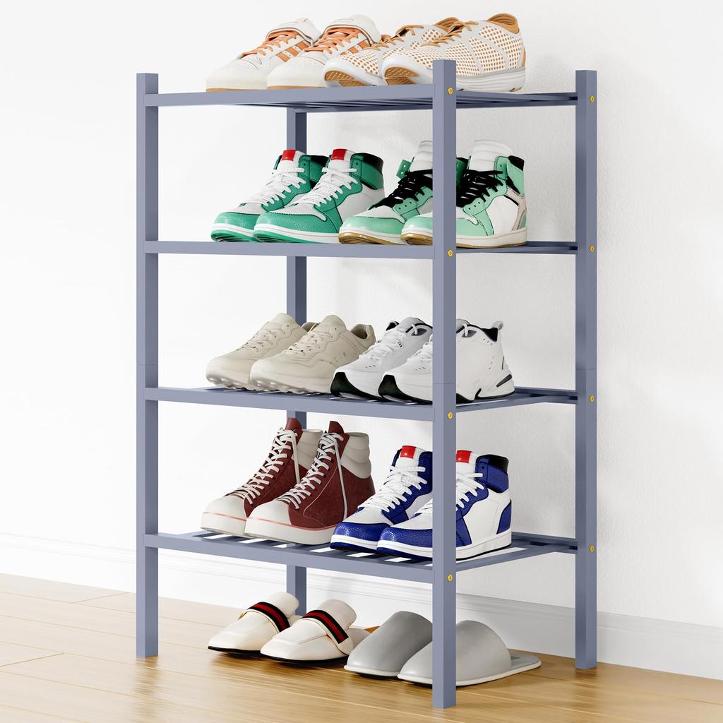 Olanly Bamboo Shoe Organizer Quality Expandable Shoe Rack Stackable Free Standing Wooden Shoe Storage Shelf For Entryway Closet