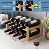 Simple Red Wine Rack Solid Wood Display Stand for Home or Bar Counter