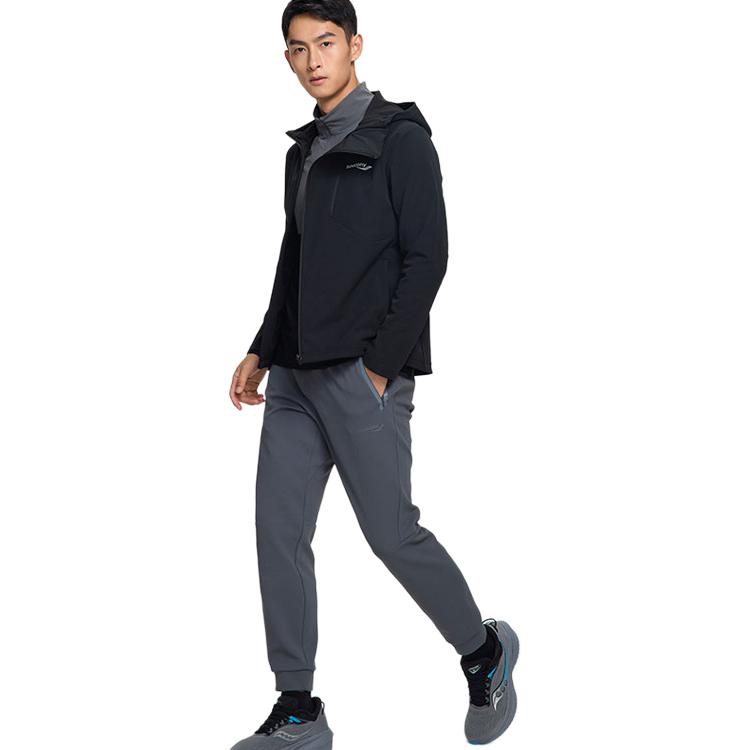 Saucony Jackets Men's Jet Black Hooded Thickened Other SC2220103B-BK01