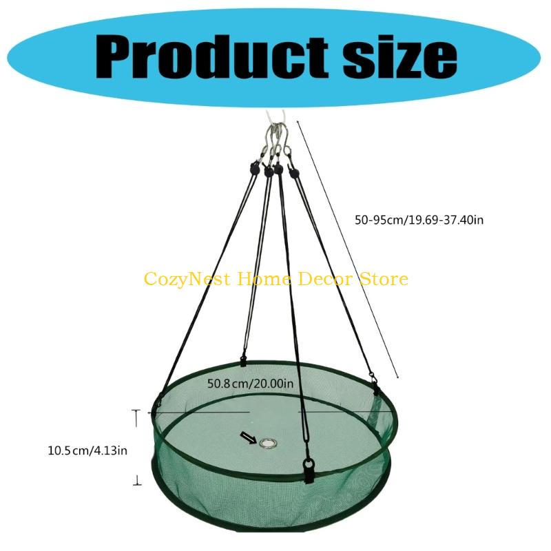 92MF Heavy Duty Hanging Bird Feeder Catcher Tray with Fiberglass Mesh for Outdoor Garden Debris Collecting