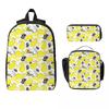 Yellow Pear Fresh Tropical Style School Bags Set for Boy Girl Pencil Boxes Backpack Sets with Lunch Box For Students Daypack