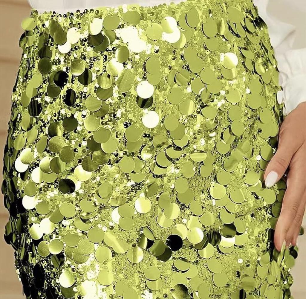 European & American Sexy High-Waist Sequin Mini Skirt – A-line, Ultra-Short, Hip-Hugging Women's Wear