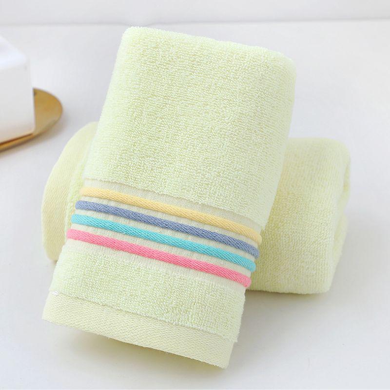 Striped Absorbent Thickened Adult Cotton Towel - Soft Gift Towel 74x34 cm жёлтый