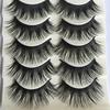 5 Par Långa Tjocka Ögonfransar Förlängning Kors Sminkverktyg Falska Falska Ögonfransar