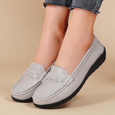 Women's Flat Shoes Fashion Walking Loafers For Women Elegant Moccasins Genuine Leather Loafers Nurse Footwear Female