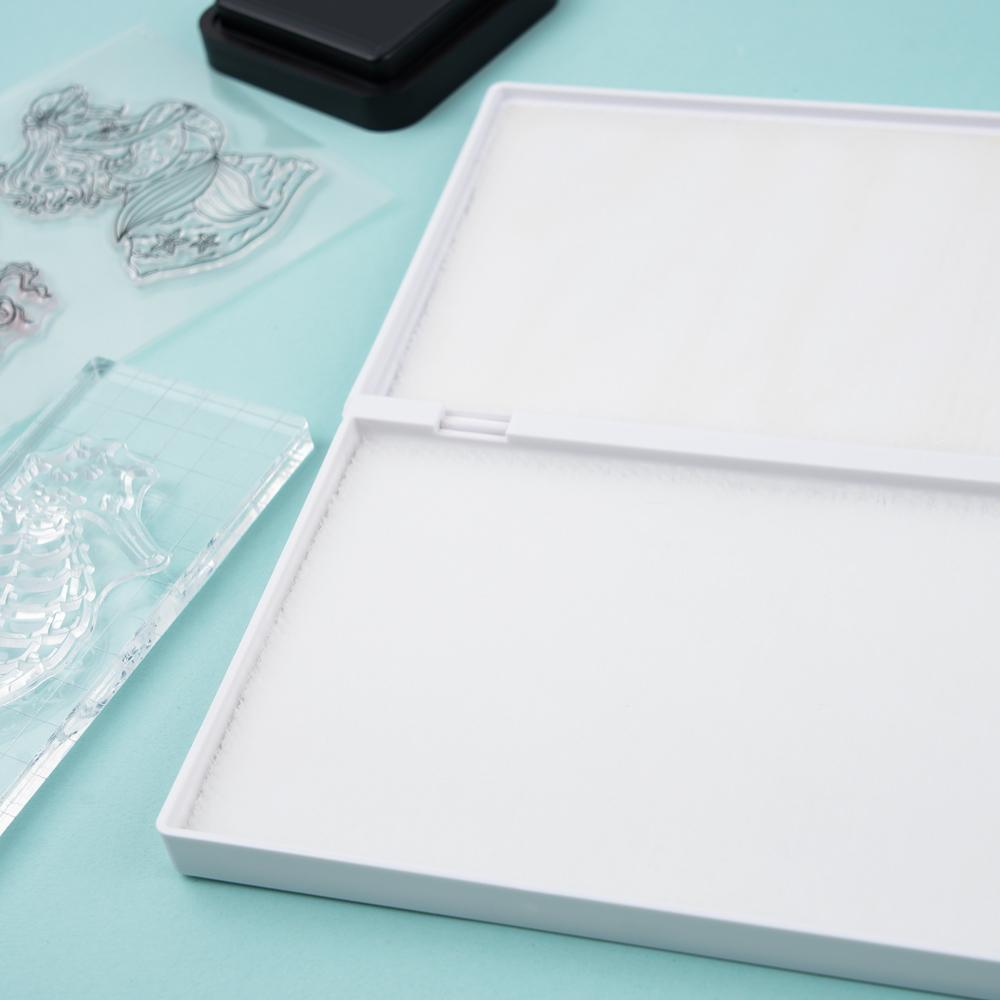 7.3x4.9inch Large Stamp Cleaning Station Scrubber Pad Ink Removing Tool for Applicable to Stamp Cleaning Cloth Stamps Rubber Sta