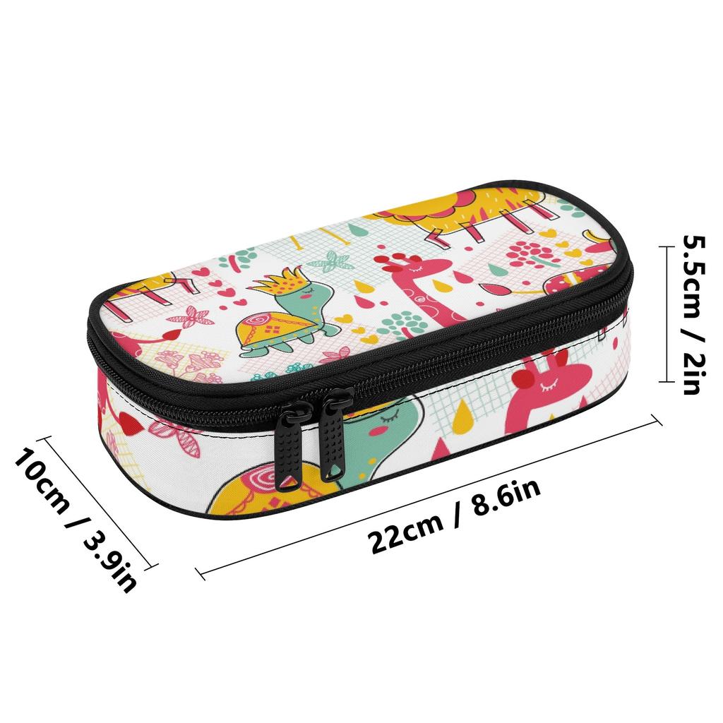 Pencil Case Large Capacity 300D Polyester Smooth Zipper with Main Compartment Mesh Pocket and Pen Slots for Classroom Use
