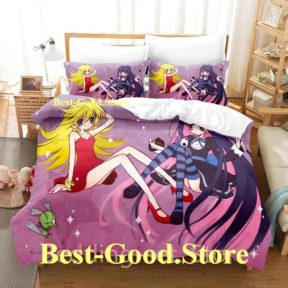Panty and Stocking Bedding Set Single Twin Full Queen King Size Bed Set Adult Kid Bedroom Duvetcover Sets 3D Anime Bed Sheet Set