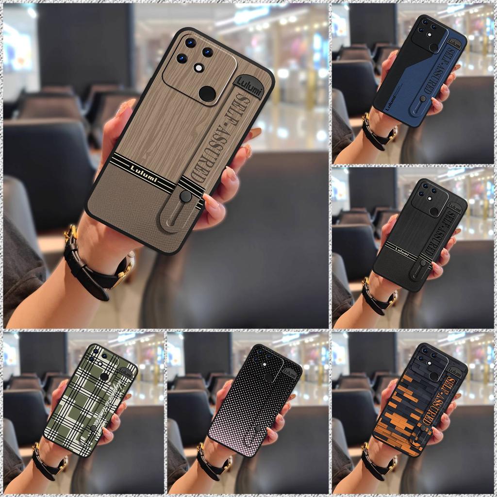 Anti-knock Anti-dust Phone Case For OPPO Realme Narzo 50A Plain color Commerce Kickstand Fashion Design Protective