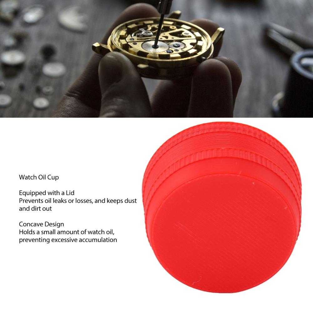 Plastic Watch Oil Cup Red Watchmaker Oil Cup Professional Watch Repair Tool Cleaning Use
