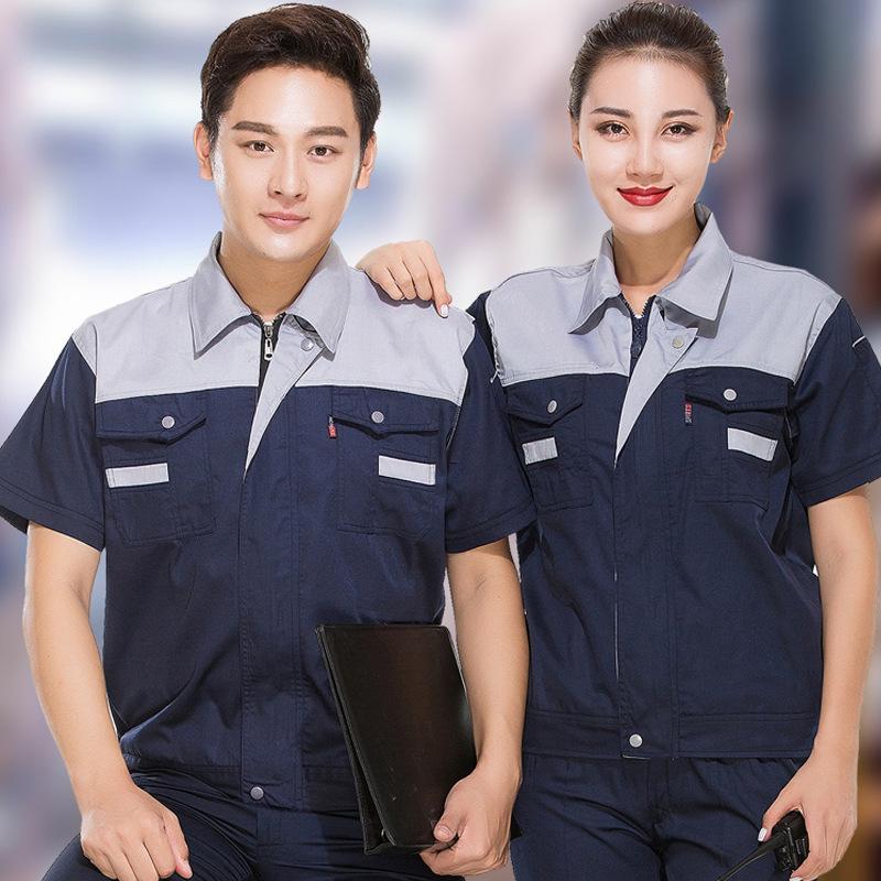 Summer Short Sleeve Custom Workwear Set for Mechanics and Electrical Workers