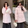 Herbst und Winter neue Wolkenpuffs verdickte warme baumwollgepolsterte Kleidung Damen mittel und lang Kapuzen-Brotkleidung Baumwollkleidung Jacke