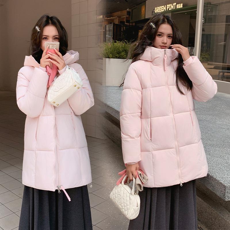 Herbst und Winter neue Wolkenpuffs verdickte warme baumwollgepolsterte Kleidung Damen mittel und lang Kapuzen-Brotkleidung Baumwollkleidung Jacke