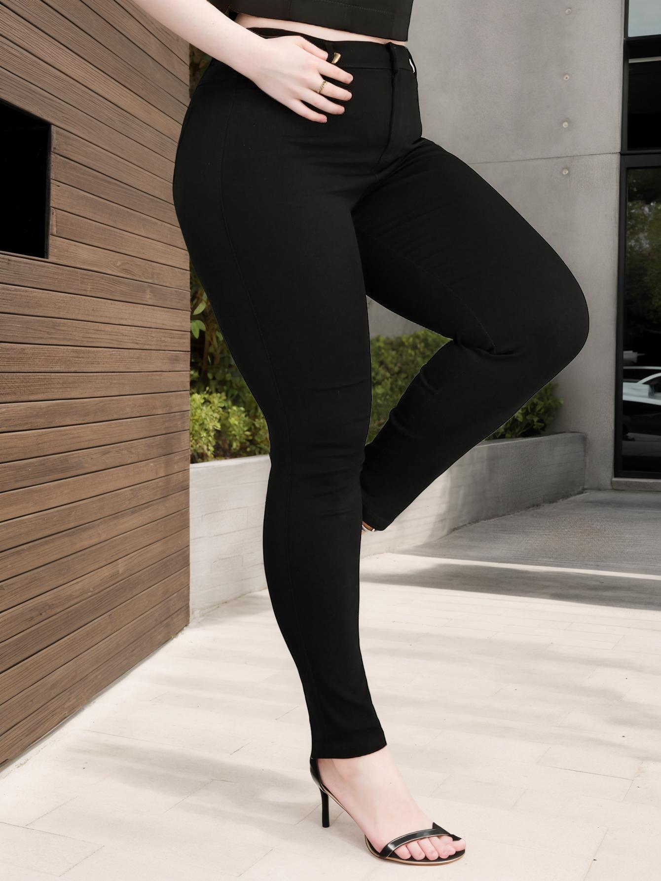 Rose Beauty A Plus молния ширинка однотонные высокая талия эластичные женские однотонные — фото 4