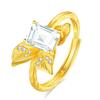 Women's S925 Silver Ring Natural Gemstone Bow Knot Adjustable Fashion Jewelry Gift
