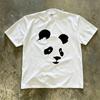 Graphic Tees Unisex 250g Heavy Weight Pure Cotton Simple Cute Panda Face Graphic Print Couple Loose Shortsleeve Tshirt Unisex Y2k M