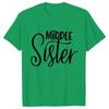 Kurzarm Mode Damen T-Shirt Große Mittlere Schwester Passende T-Shirts Damen Lässiges Oberteil T-Shirts Cartoon Grafik T-Shirts