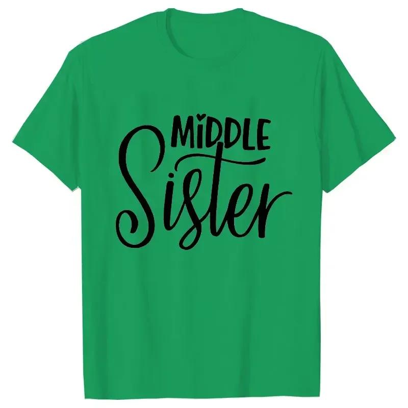 Kurzarm Mode Damen T-Shirt Große Mittlere Schwester Passende T-Shirts Damen Lässiges Oberteil T-Shirts Cartoon Grafik T-Shirts