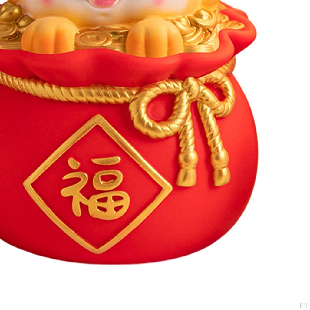 Cartoon Chinesische Drachen Statue Geld Topf Jahr Dekoration Nette Frühling Festival Tisch Ornament für