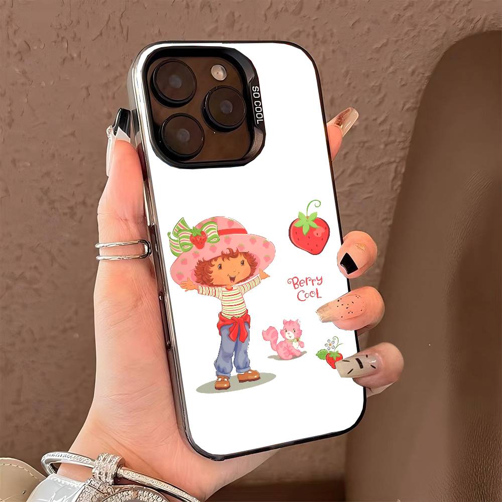 Strawberry Sh-SHortcakeS phone case for iPhone 17 17Air 16 15 14 13 12 11 Pro Max Plus Colorful Silver