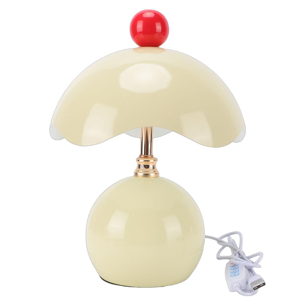 Table Lamp Eggshell Shape 3 Color Temperatures Stepless Dimmable Bedside Lamp with Ceramic Base Glass Shade for Reading