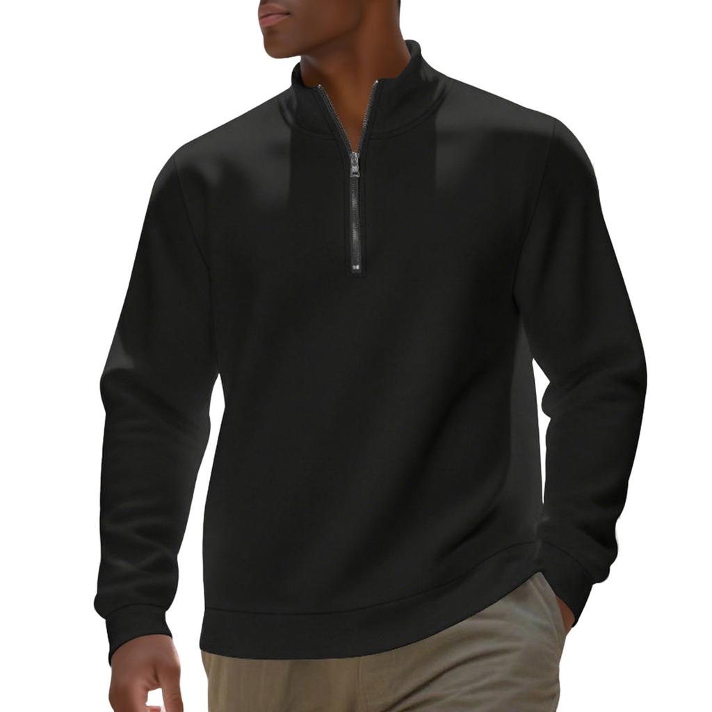 Men's  Half Zipper  Standing Collar  Keep Warm  Base Layer Shirt  Hoodie