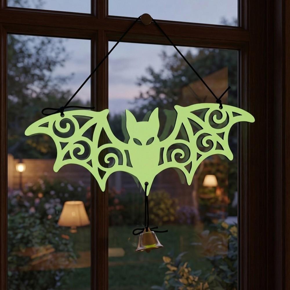 Spider Web Bat Halloween Luminous Bat Ornament Glowing Bat Wall Art  Festival Scene Decoration
