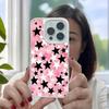 Black and White Stars For iPhone 16 15 14 11 12 13 Pro Max XS XR 8 7 Plus Transparent Case Cover