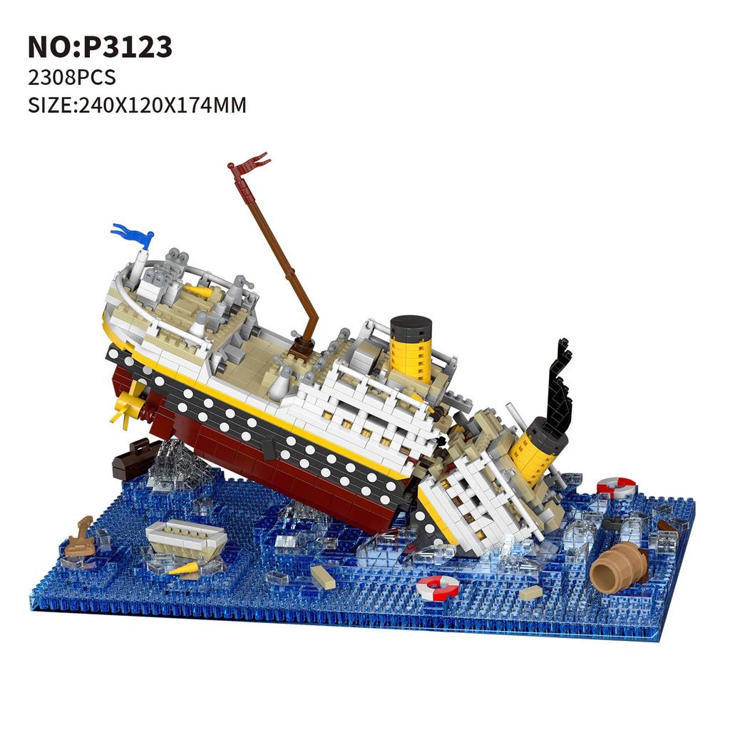 Klasický film Stavebnicový model Nanobricky Vrak Plavba Titanic Loď Mikro Diamantový blok Stavebnice Pro Děti Dárky