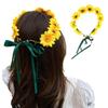 Realistic Sunflower Garland Headband Bohemian Crown Headpiece Tiaras Flower Hairband Women Wedding Party Accessories
