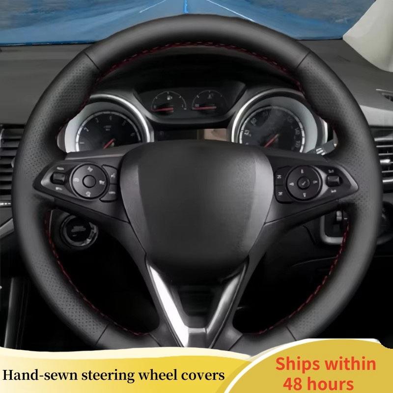 

Изолированный Чехол на Руль Автомобиля Для Opel Astra K Corsa E Karl Crossland X Grandland ignia Zafira DIY Оплетка на Руль Black Thread