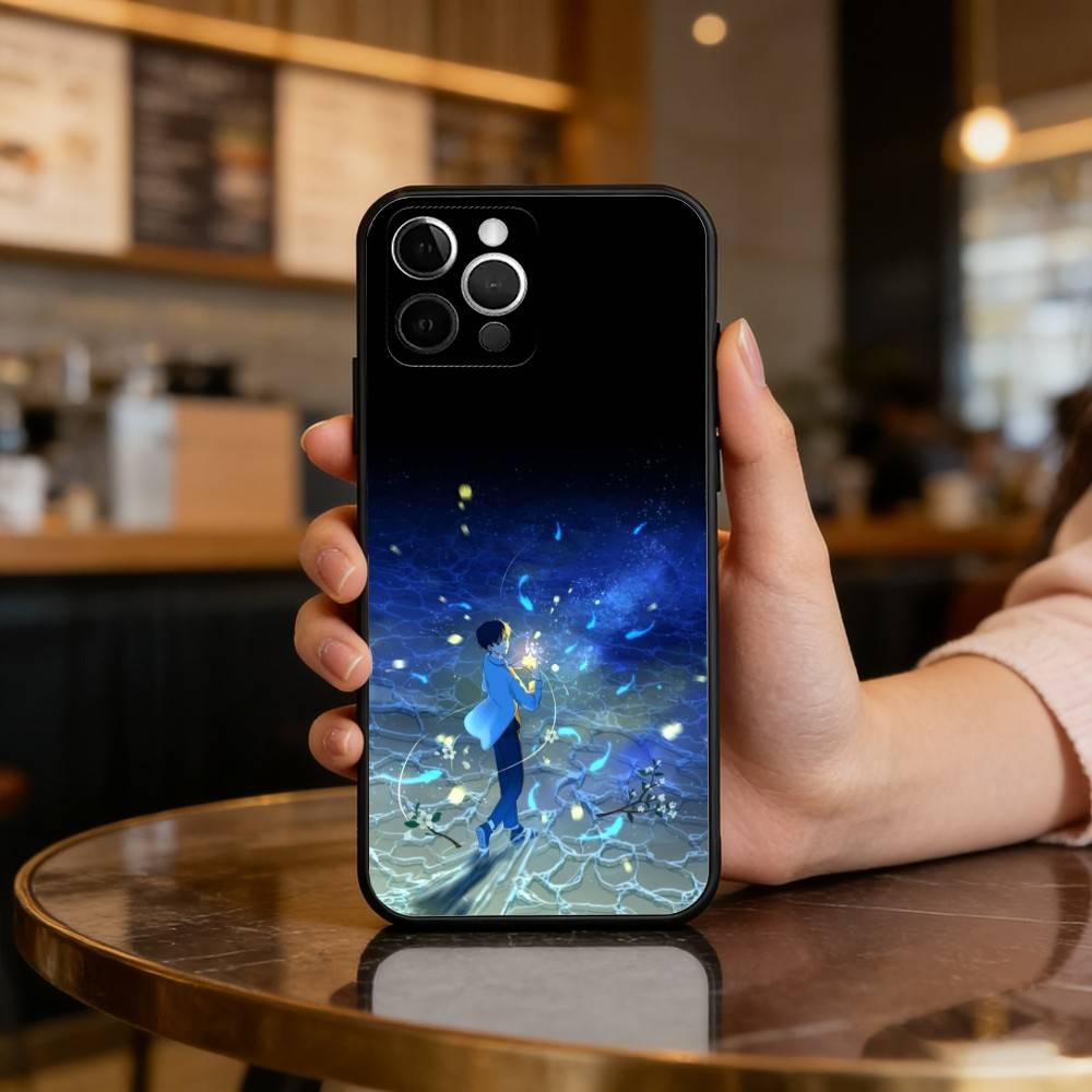 Night Water Dream Art Phone Case For iPhone 17,16,15,14,13,12,11 Plus,Pro Max,Soft Silicone Black Cover