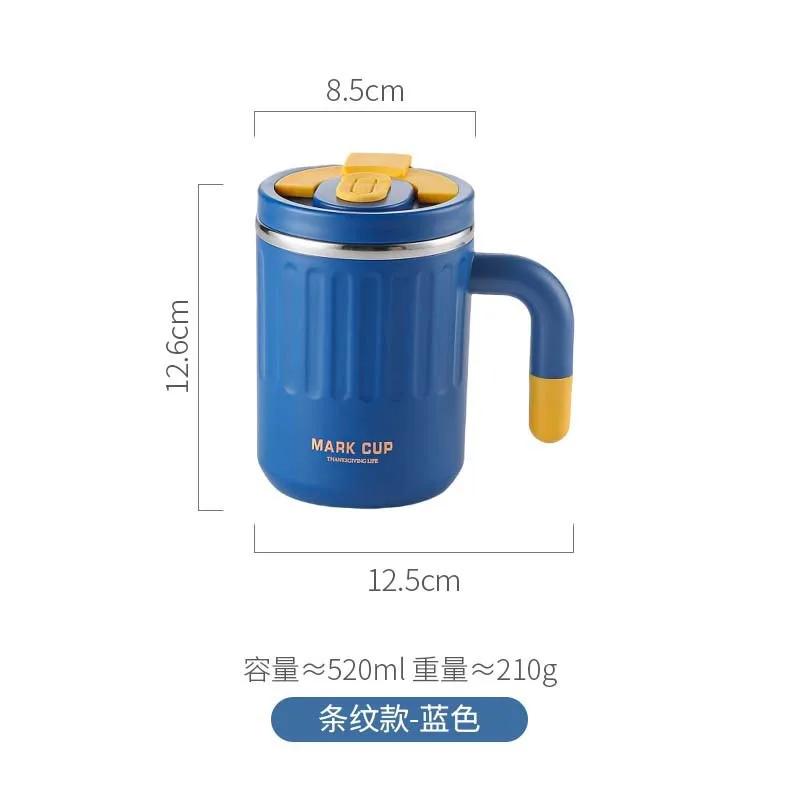

2026 New 304 Stainless Steel Mug, High Appearance Portable Water Cup, Milk Cup with Handle, Office Direct Drinking Coffee Cup 501-600ml