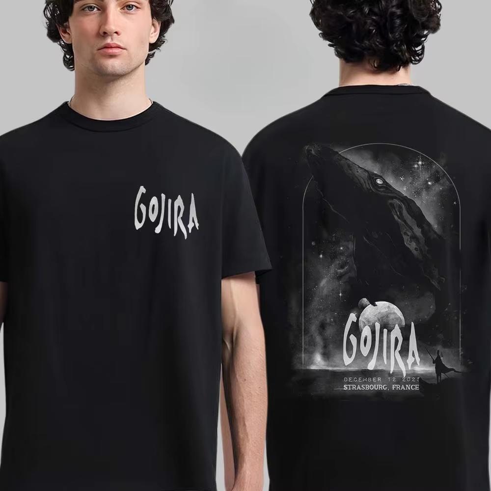 Unisex Casual Streetwear Top Featuring Exclusive Space Whale Graphic from Gojira Bordeaux 2025 Show, Progressive Metal Themed