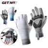 Luvas de Pesca Meio Dedo Getinfit Duráveis e Seguras, Respiráveis, Antiderrapantes, com Proteção Solar, para Esportes ao Ar Livre, Ciclismo, Luvas Absorventes de Choque