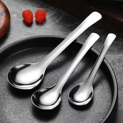 316 Stainless Steel Children's Deepened Round Spoon - Ideal for Soup, Eating, and Dessert.