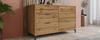 (=834445AAD) Kommode, Sideboard mit 6 Schubladen, 120 x 40 x 76 cm in Dunkler Eiche, Sideboard Highboard für Schlafzimmer & Alle Wohnbereiche