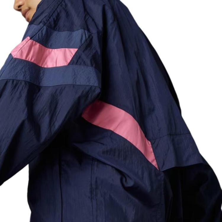 adidas Originals FW24 Juventus Collection Logo Zip Long Sleeve Vintage Jacket Men Jacket Blue Pink IN5601