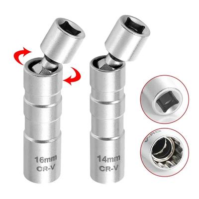 Buji Lokma Anahtarı Adaptörü 14mm16mm Set Üniversal Mafsal Manyetik Esnek Lokma İnce Duvar 3/8" Tahrikli Araba Tamir Aleti