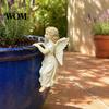 Angel Statue for Flower Pot Vintage Girl Statue, Planter Climber Cute Unique Holiday Gift Ideas Resin Figurine Edge Decor