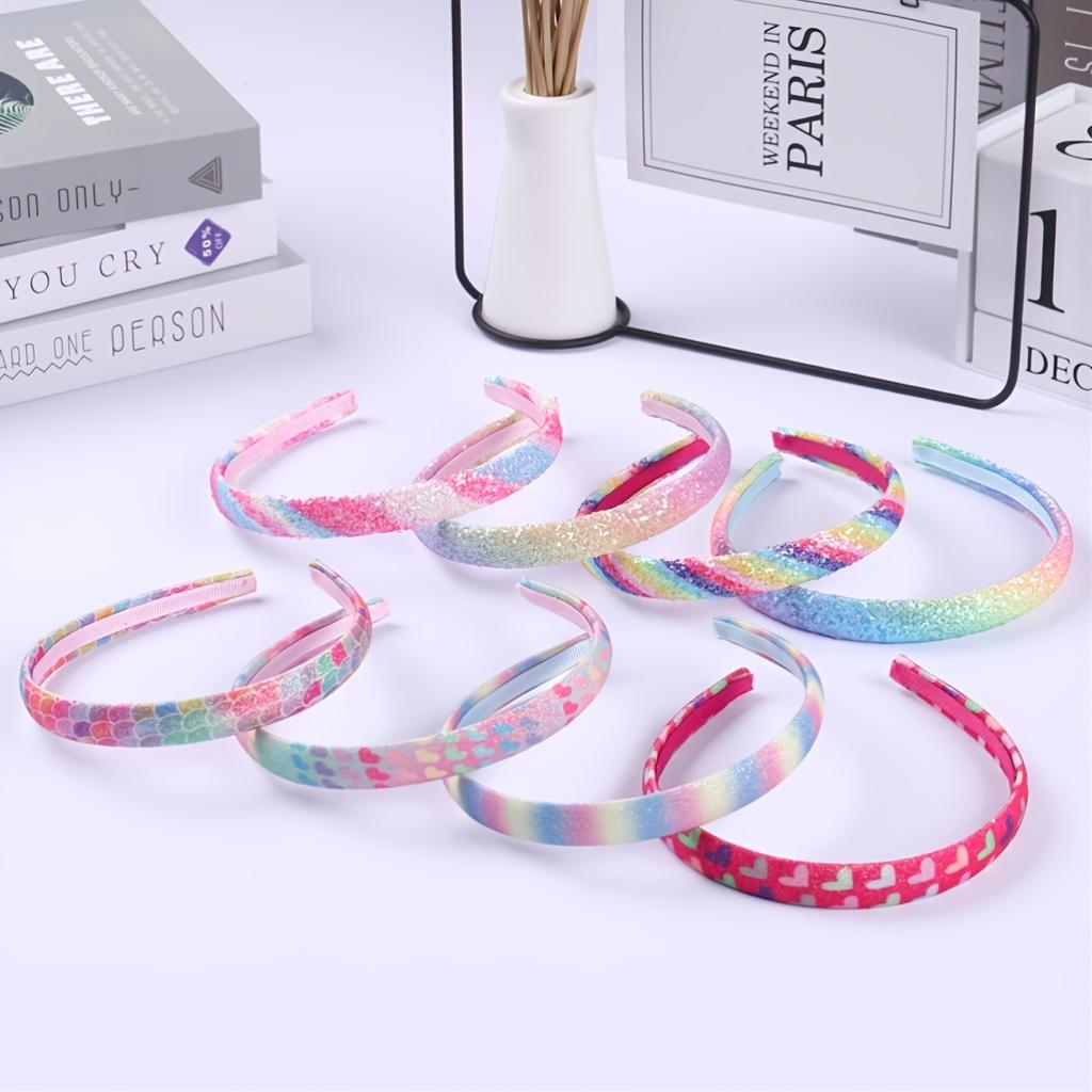 Colorful Sequin Mermaid Hairband - Festive Rainbow Design, Perfect for Parties & Special Occasions, Durable Plastic