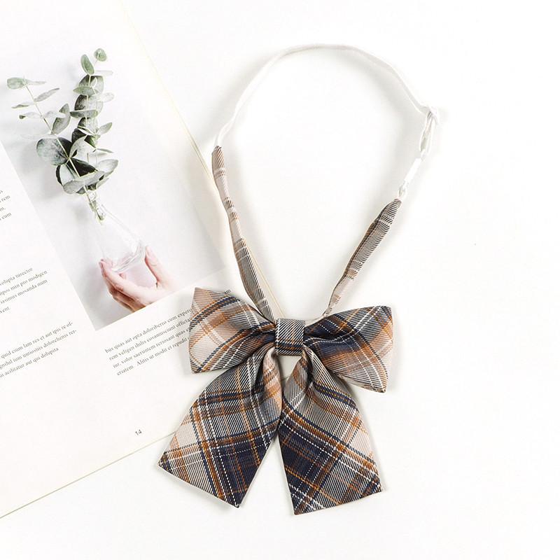 Checkered Retro Brown Striped Tie And Bow For Casual School Outfits Gifts And