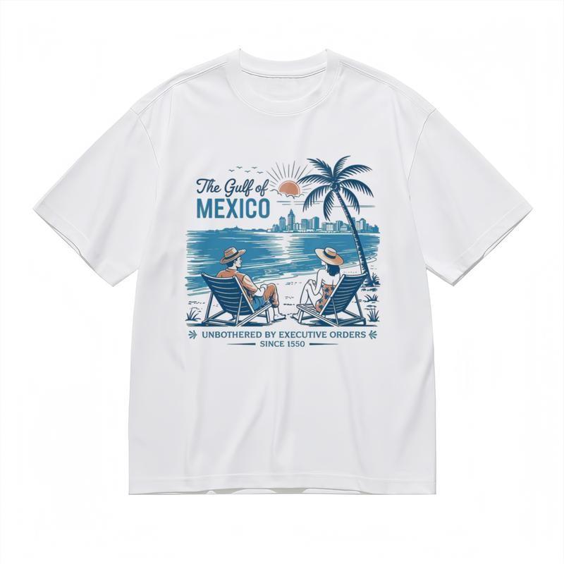 

Чоловіча класична футболка з невеликим розтягуванням з дизайном силуету пальми на узбережжі 4XL